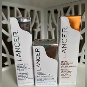 Lancer skincare sample trio advance vitamin c, omega oil & brightening booster
